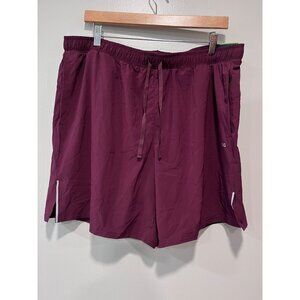 DSG Mens Burgundy Athletic Shorts With Drawstring Elastic Waistband & Side Pocke
